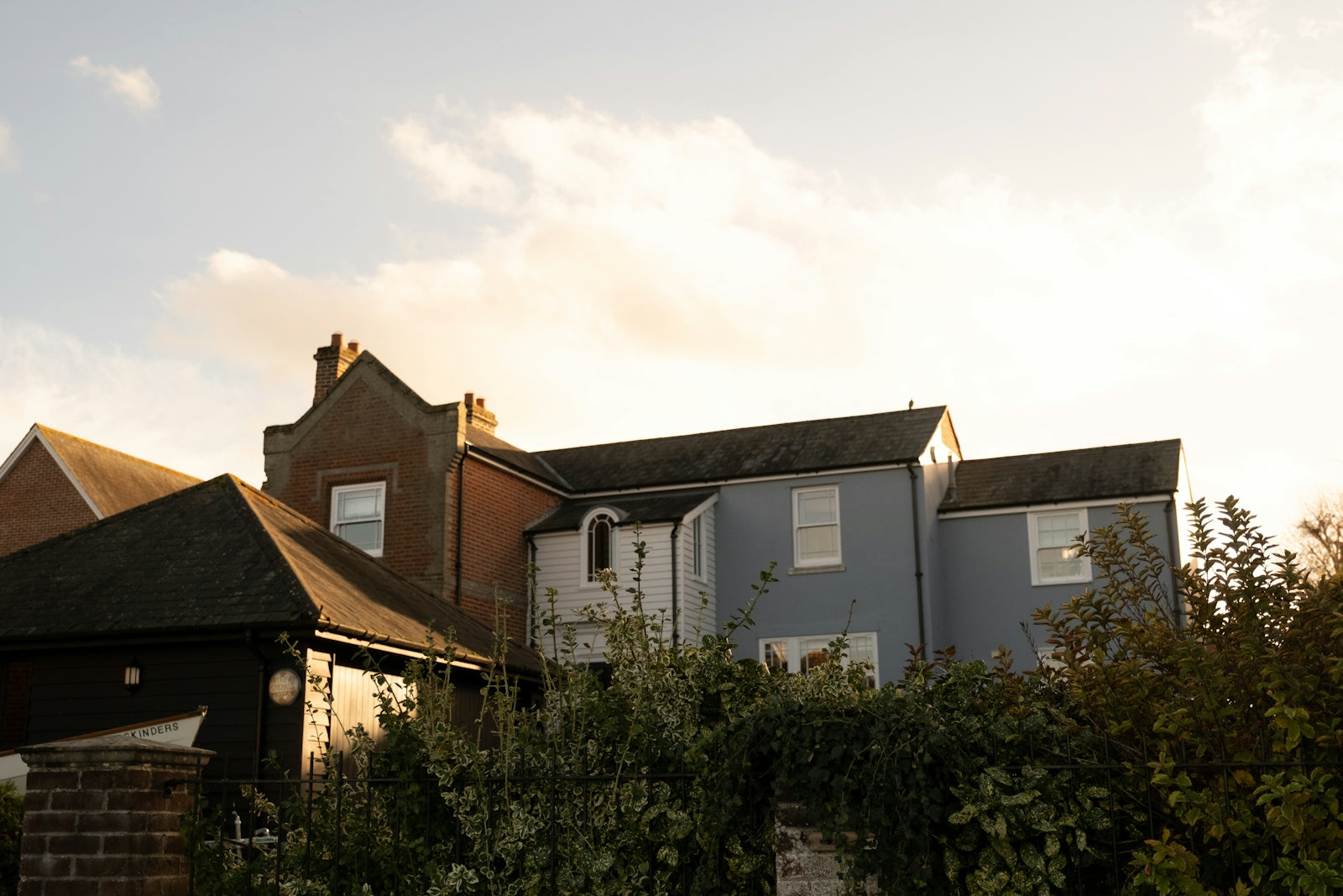 A row of houses sitting next to each other